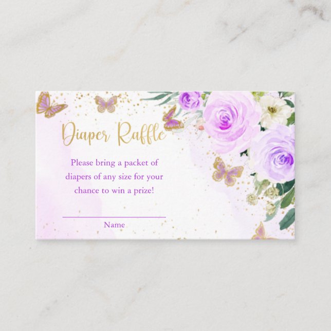 Lavender Floral Butterfly Baby Shower Enclosure Ca (Front)