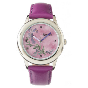 Lavender Floral Design on a Lavender Watch