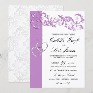 Lavender Floral Design Wedding Invitation