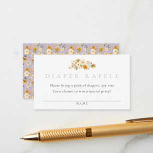 Lavender Floral Diaper Raffle Card Vintage Pram