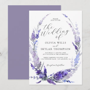 Lavender Floral Dusty Purple Mauve Wedding  Invitation
