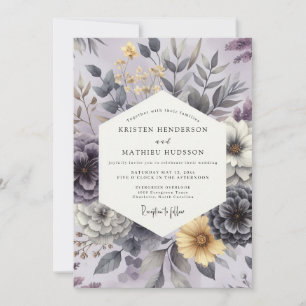 Lavender Floral Enchantment Wedding Invitation