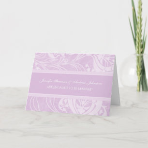 Lavender Floral Engagement Announcement Card