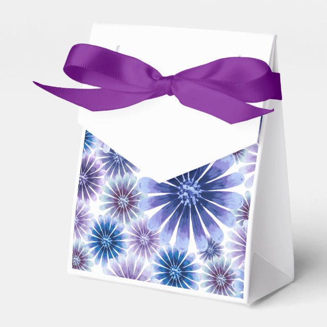 Lavender Floral Favour Bag Box (Front Side)