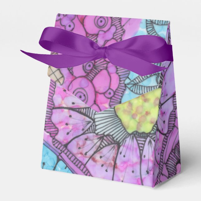 Lavender Floral Favour Box (Front Side)