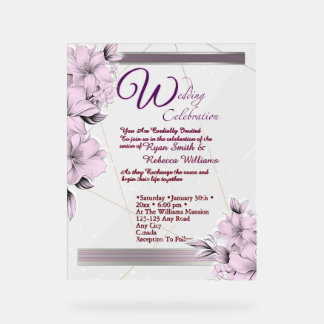 Lavender Floral Flat Card Acrylic Sign