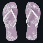 Lavender Floral Flip Flops<br><div class="desc">A cute guest favour addition to your destination beach or poolside wedding reception! Let your lady guests dance the night away in these comfortable "dancing shoes" flip flops. Place the flip flops in a basket beside the dance floor. Sample background colour is shown in a lavender or light purple -click...</div>