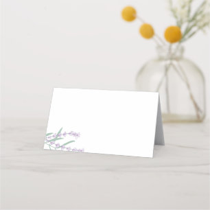 Lavender Floral Folded Place Cards