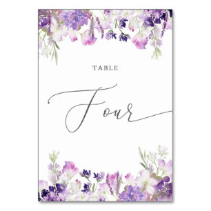 Lavender floral Four Table Number