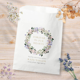 Lavender Floral Funeral Memorial Seed Packet Favour Bags
