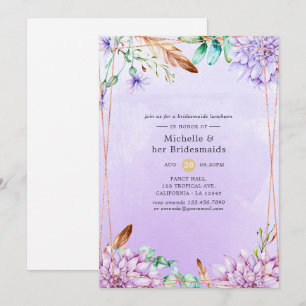 Lavender Floral Geometric Bridesmaids Luncheon Invitation