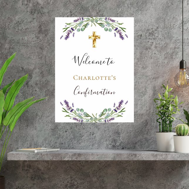 Lavender floral greenery Confirmation welcome Poster (Creator Uploaded)