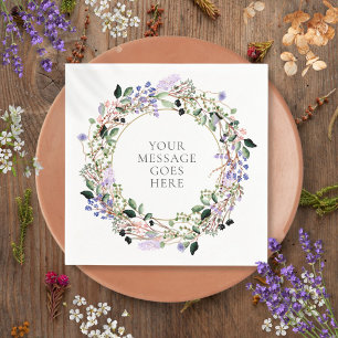 Lavender Floral Greenery Foliage Garland Napkin