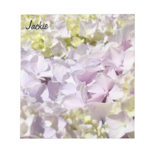 Lavender Floral Hydrangea Notepad Your Name custom
