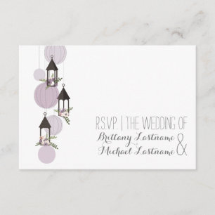 Lavender Floral Lanterns Garden Wedding RSVP
