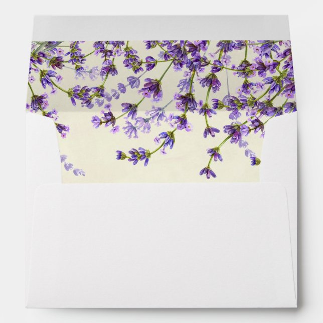 lavender floral lined invitation envelopes (Back (Bottom))