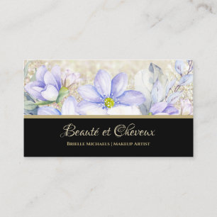 Lavender Floral Makeup Artist Business Card