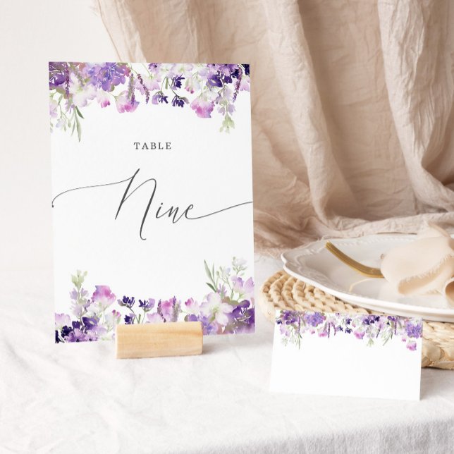 Lavender floral Nine Table Number (Creator Uploaded)