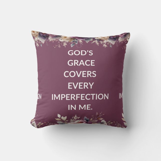 Lavender floral pillow with a simple religious  (Front)