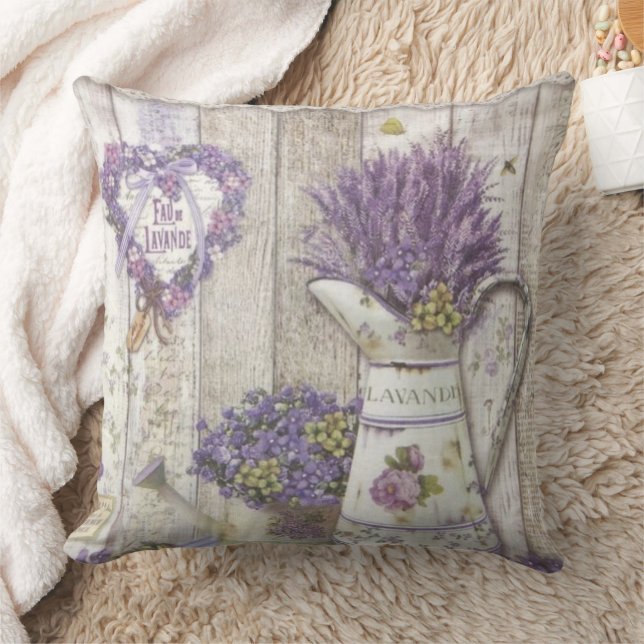 Lavender Floral Purple Vintage Cushion (Blanket)
