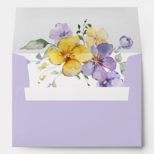 Lavender Floral Rustic Delicate Wedding Invitation Envelope