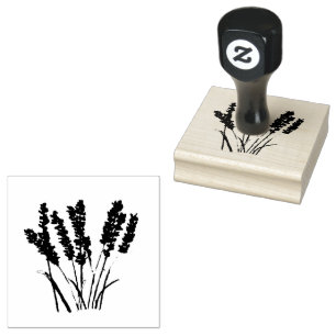 Lavender Floral Rustic Vintage Craft Art Cute Rubber Stamp