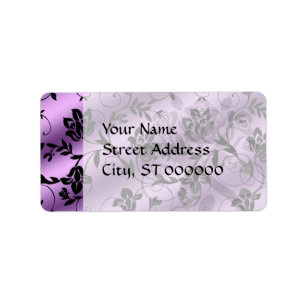 lavender floral satin floral damask label