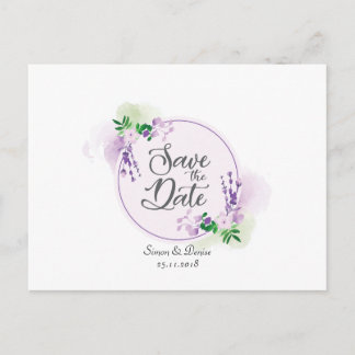 Lavender Floral Save the Date Invitation
