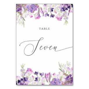 Lavender floral Seven Table Number
