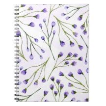 Lavender Floral  Spiral Photo Notebook cover