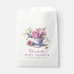 Lavender Floral Tea Cup Baby Shower  Favour Bags
