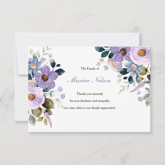Lavender Floral Thank You Card (Front)