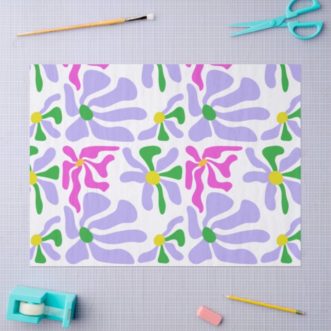 Lavender Floral  Tissue Paper (Craft)