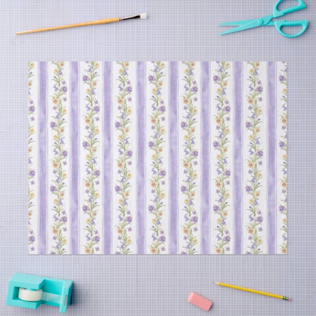 Lavender Floral  Tissue Paper (Craft)