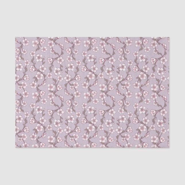 Lavender Floral Tissue Paper – Elegant Gift Wrap (Front)