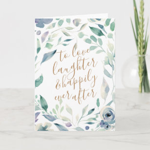 Lavender Floral Watercolor Happily Ever After Card