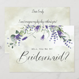 Lavender Floral Watercolor Script Bridesmaid Invitation