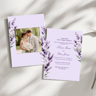 Lavender Floral Watercolor Wedding Invitation