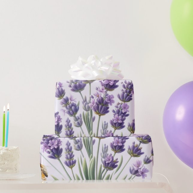 Lavender Floral Watercolor Wrapping Paper (Party Gifts)