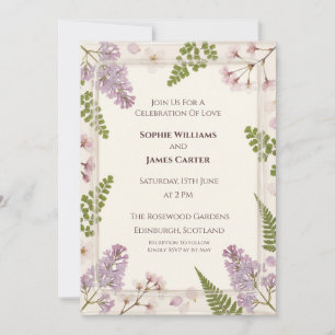 Lavender Floral Wedding Invitation