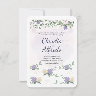 Lavender floral Wedding Invitation