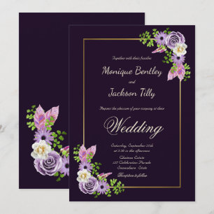 Lavender Floral Wedding Invitation