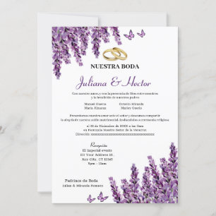 Lavender Floral Wedding Invitation 