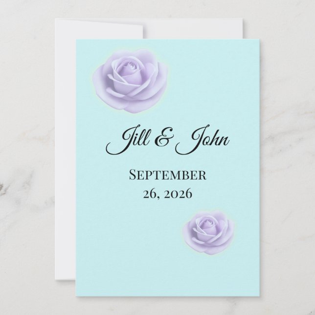  Lavender Floral Wedding Invitation (Front)
