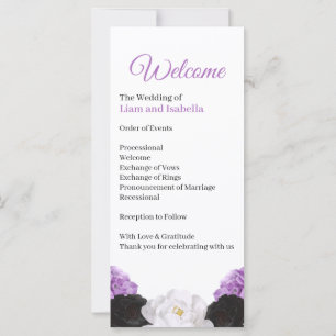 Lavender Floral Wedding Program Card