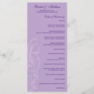 Lavender Floral Wedding Program Programme