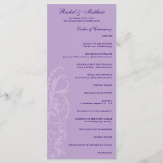 Lavender Floral Wedding Program Programme
