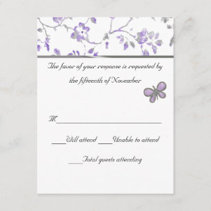 Lavender Floral Wedding Response Card