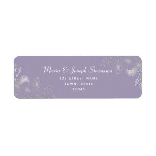 Lavender Floral Wedding Return Address