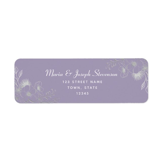 Lavender Floral Wedding Return Address (Front)